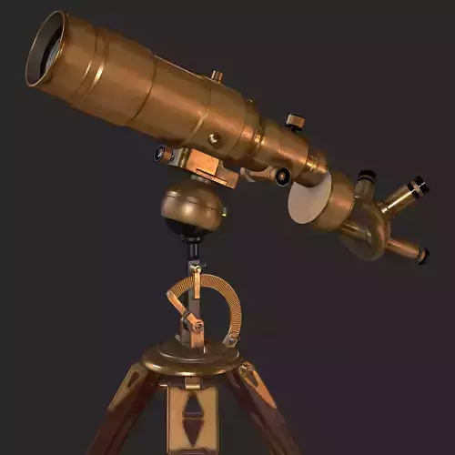 Old Antique Telescope PBR Low-poly 3D model