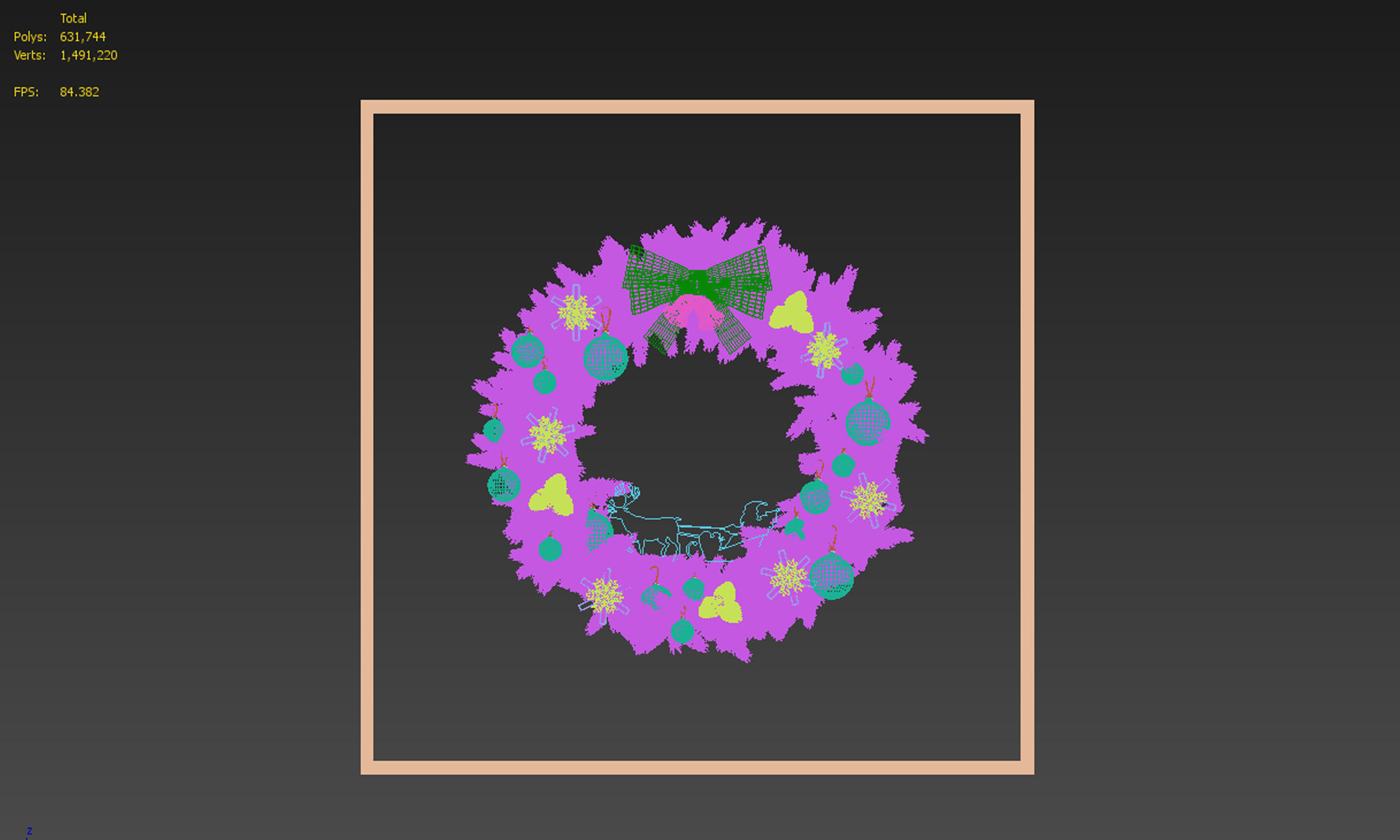 Christmas Wreath 3D model_5