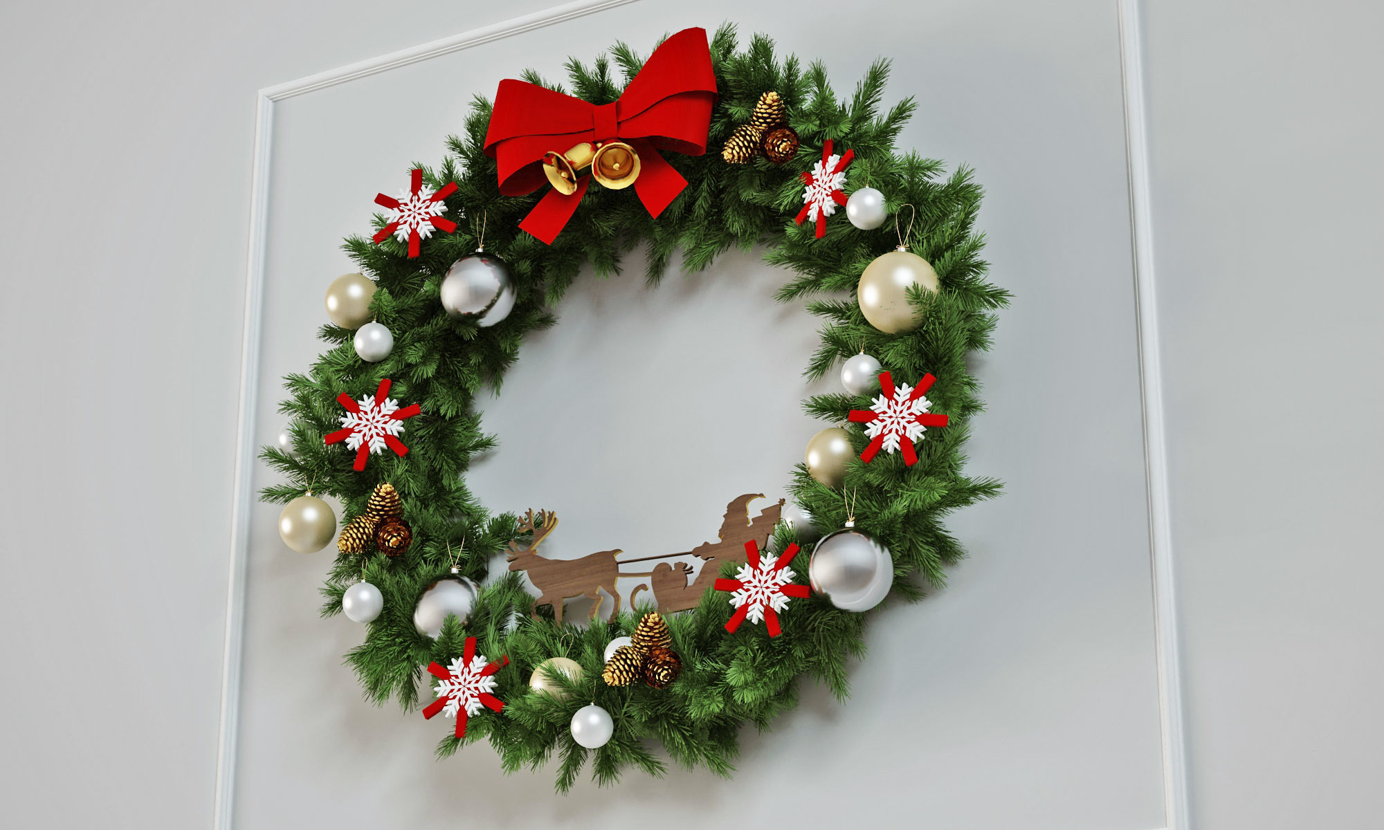 Christmas Wreath 3D model_2