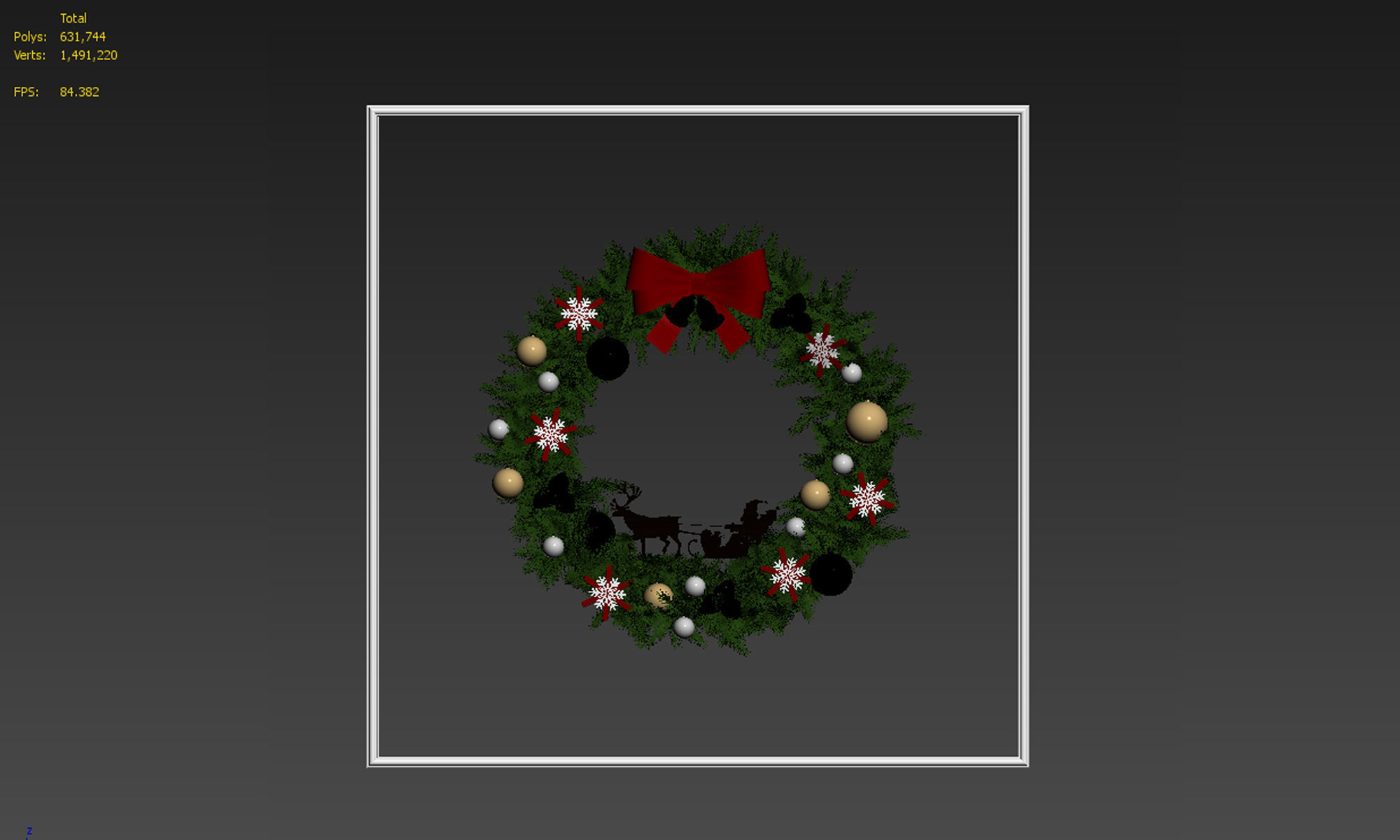 Christmas Wreath 3D model_6