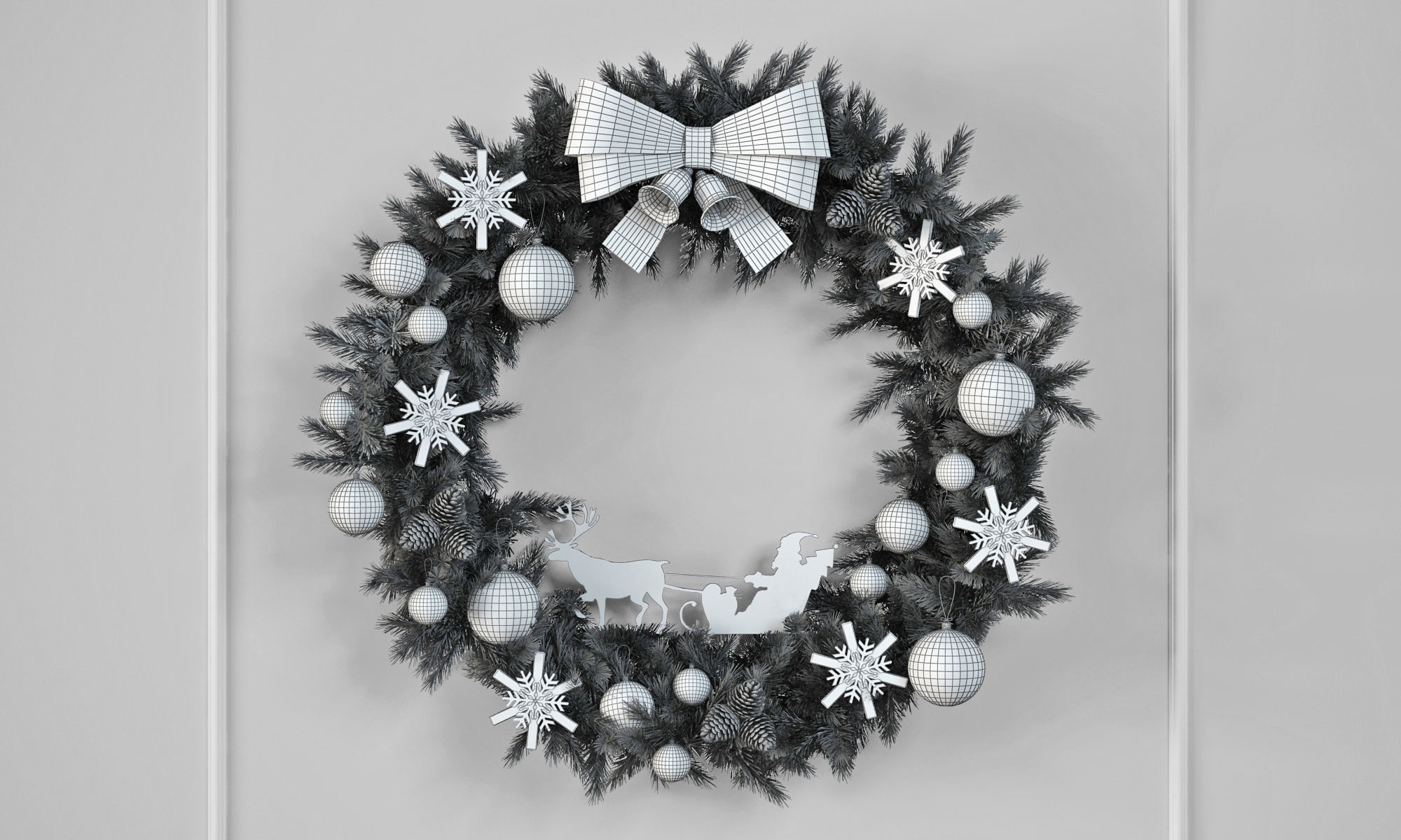 Christmas Wreath 3D model_1