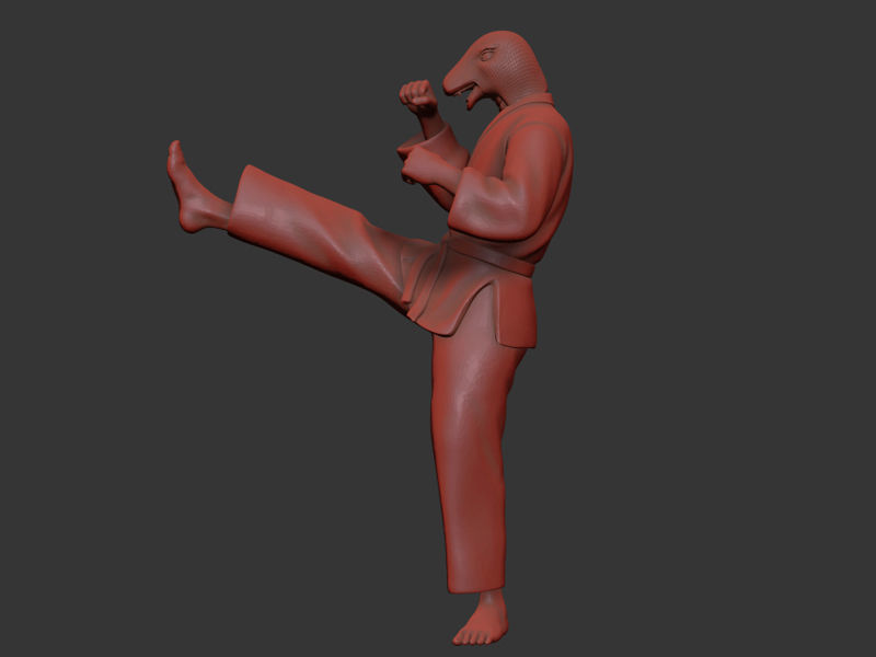 snake Front kick 3D print model_7