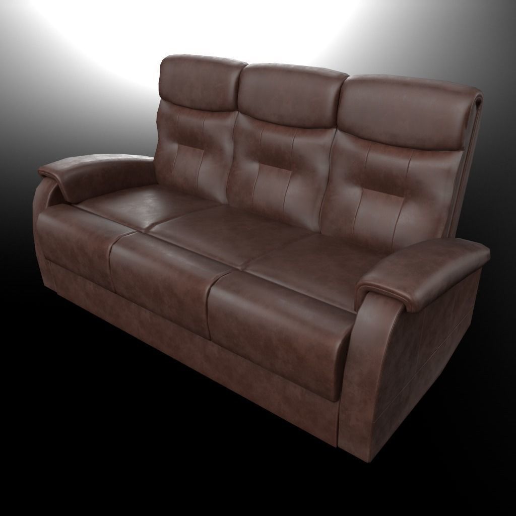 Choco sofa Low-poly 3D model_1
