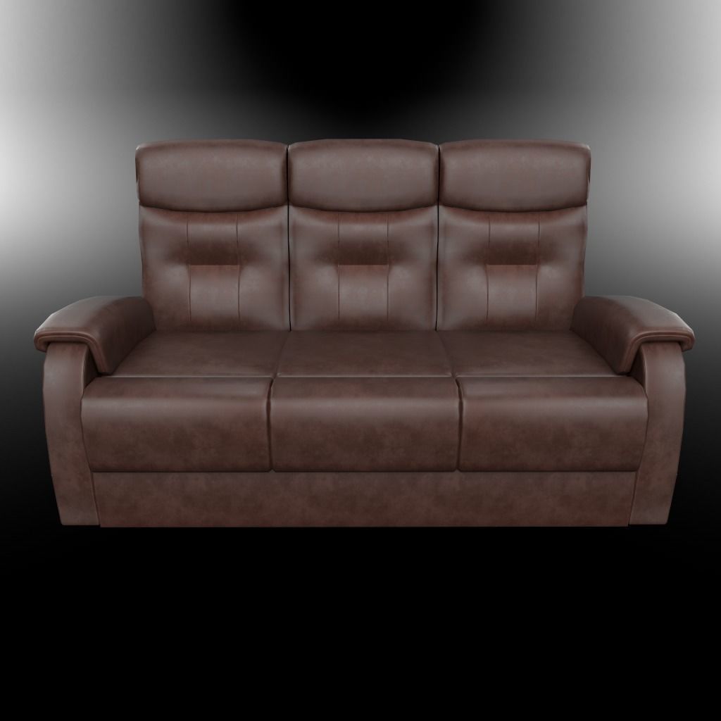 Choco sofa Low-poly 3D model_0