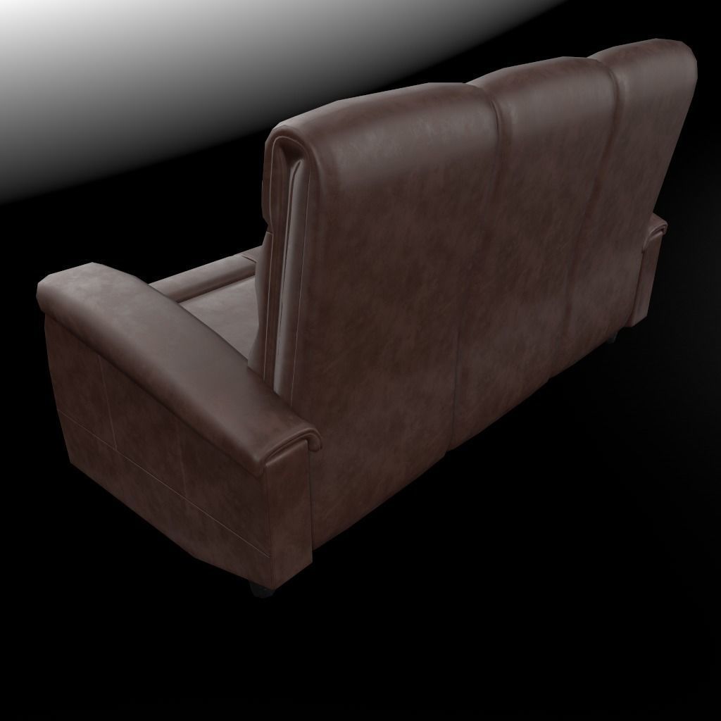 Choco sofa Low-poly 3D model_2