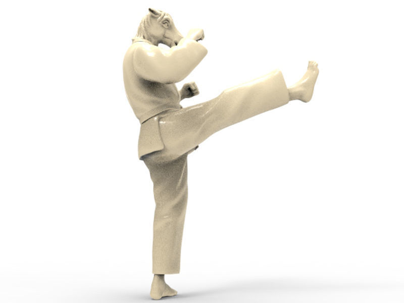 Horse Front kick 3D print model_6