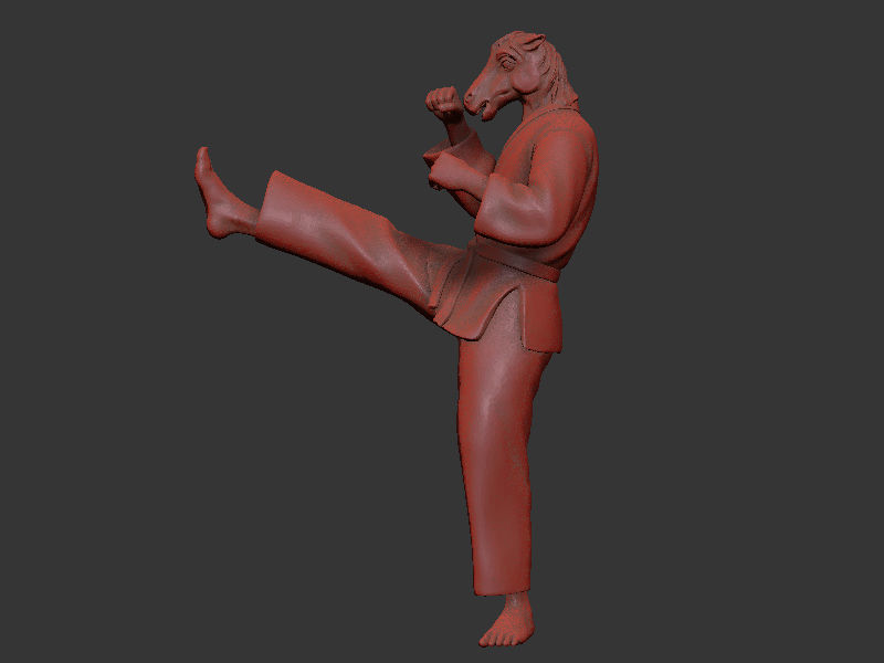 Horse Front kick 3D print model_9