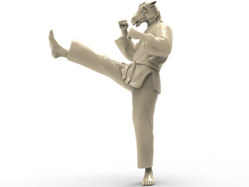 Horse Front kick 3D print model_3
