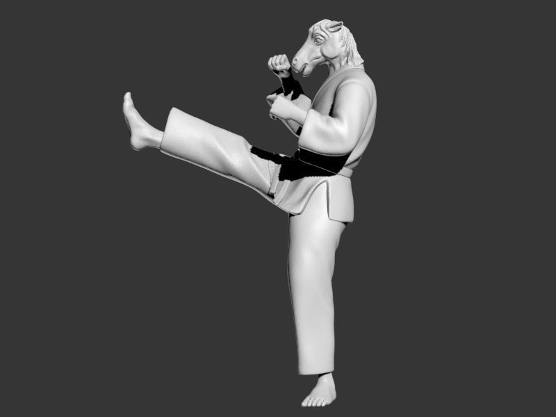 Horse Front kick 3D print model_8
