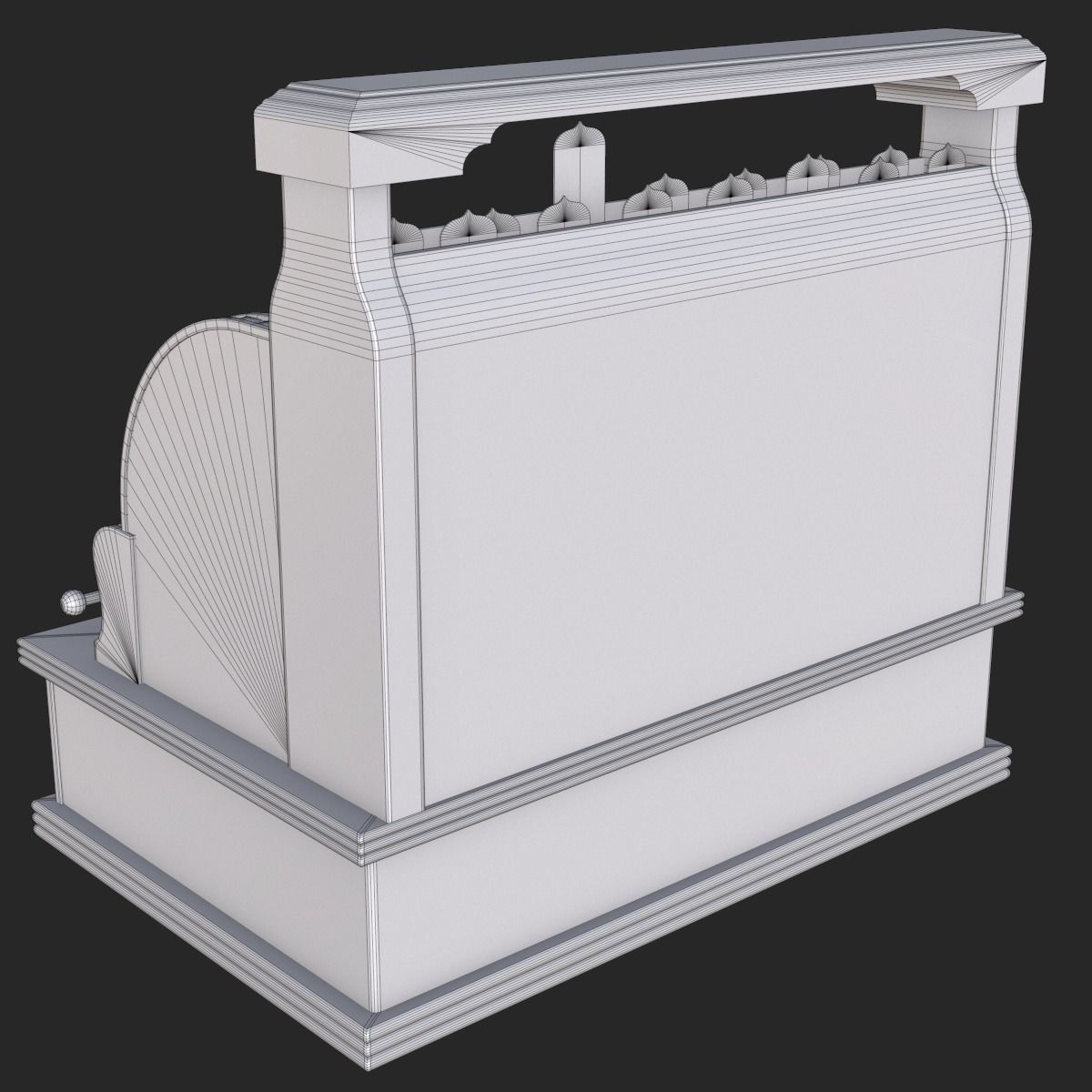 Old Antique Cash Register PBR Low-poly 3D model_14