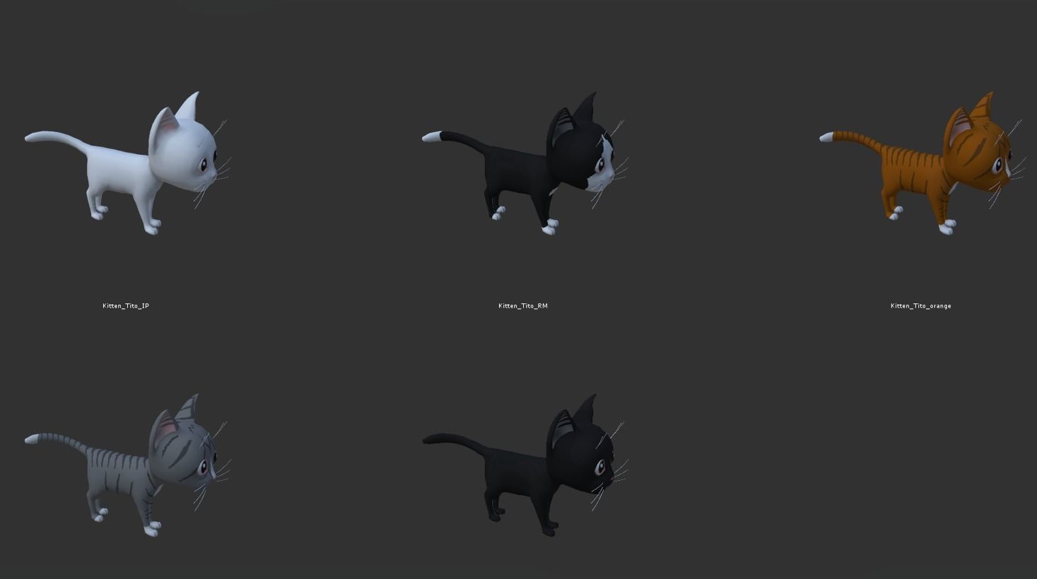 Cute Kitten Tito Low-poly 3D model_5