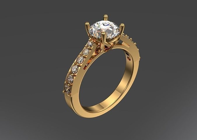 Solitaire ring 3D print model