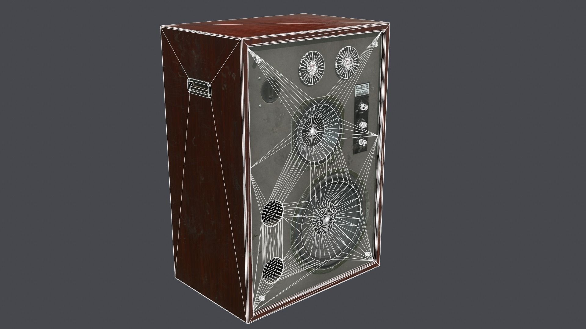 Speaker retro Low-poly 3D model_8