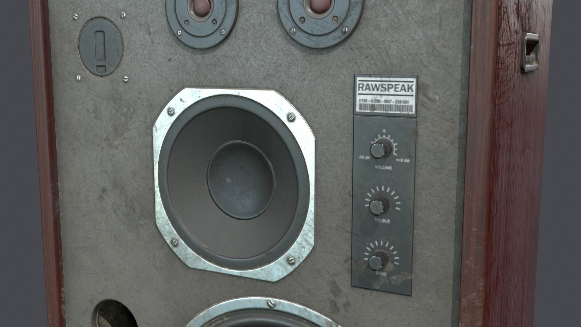 Speaker retro Low-poly 3D model_2