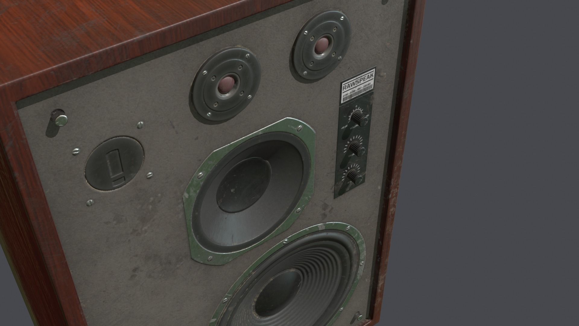 Speaker retro Low-poly 3D model_1