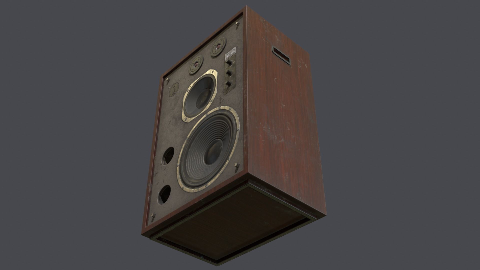 Speaker retro Low-poly 3D model_6