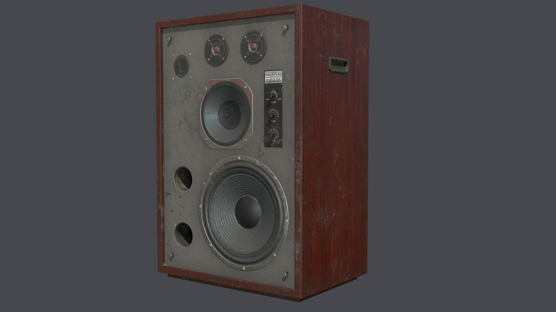 Speaker retro Low-poly 3D model_4