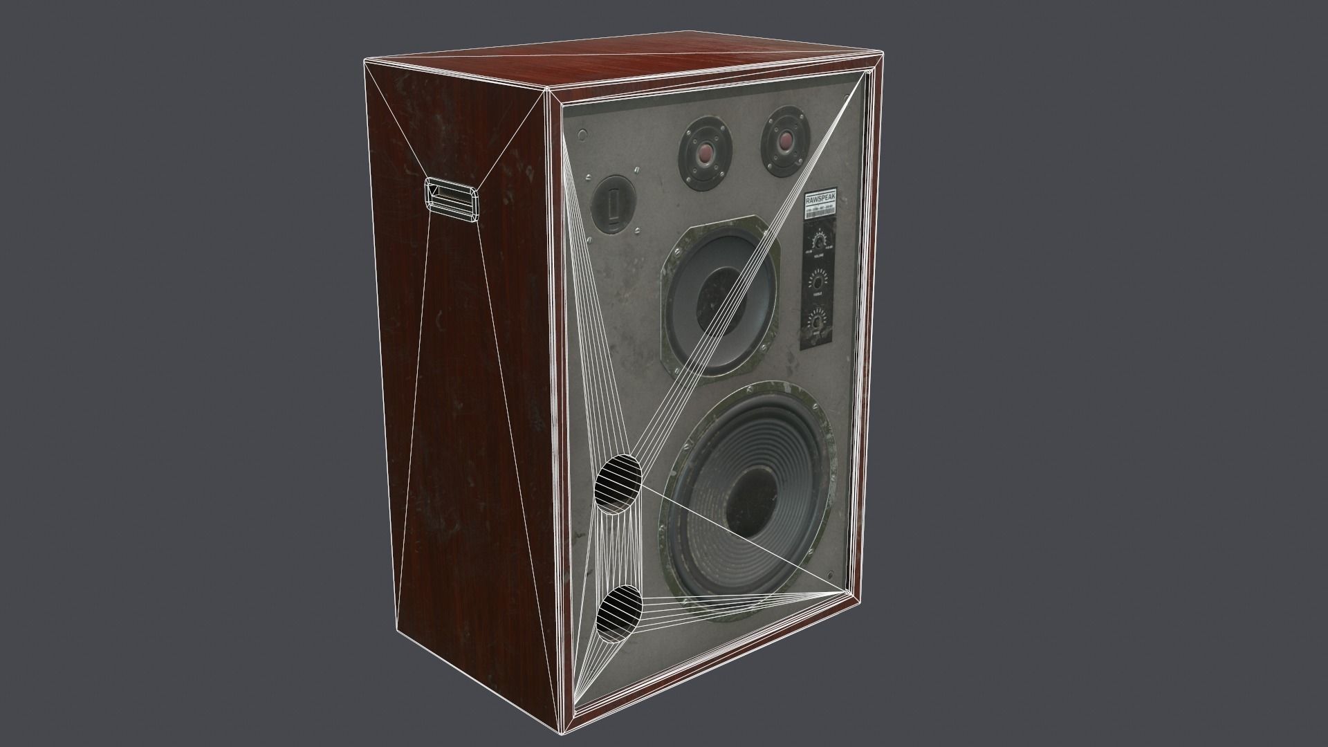 Speaker retro Low-poly 3D model_9