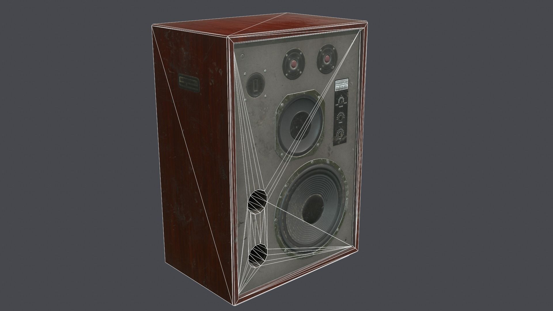 Speaker retro Low-poly 3D model_10