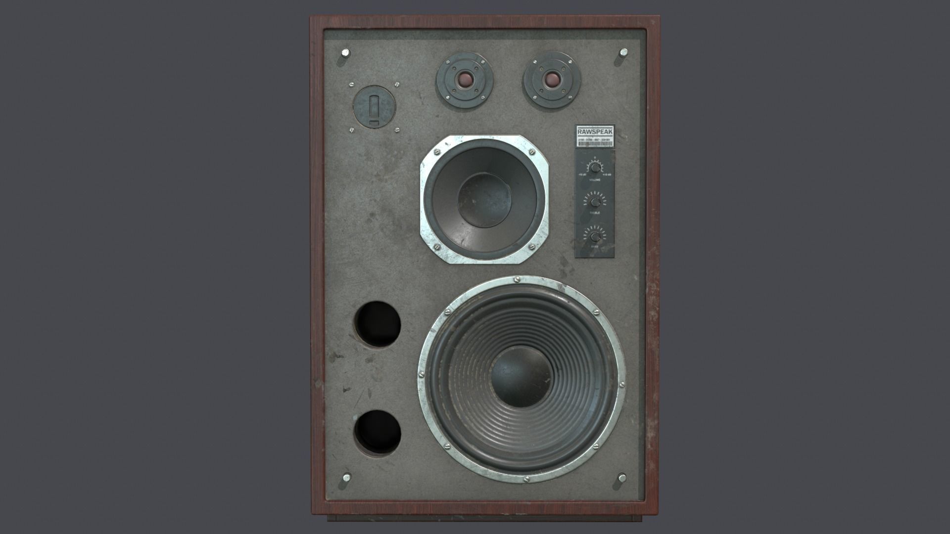 Speaker retro Low-poly 3D model_5