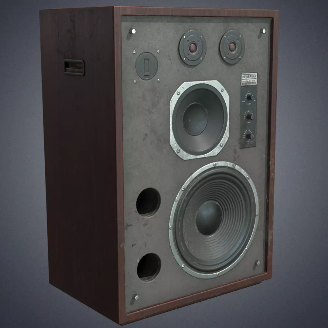 Speaker retro Low-poly 3D model_0