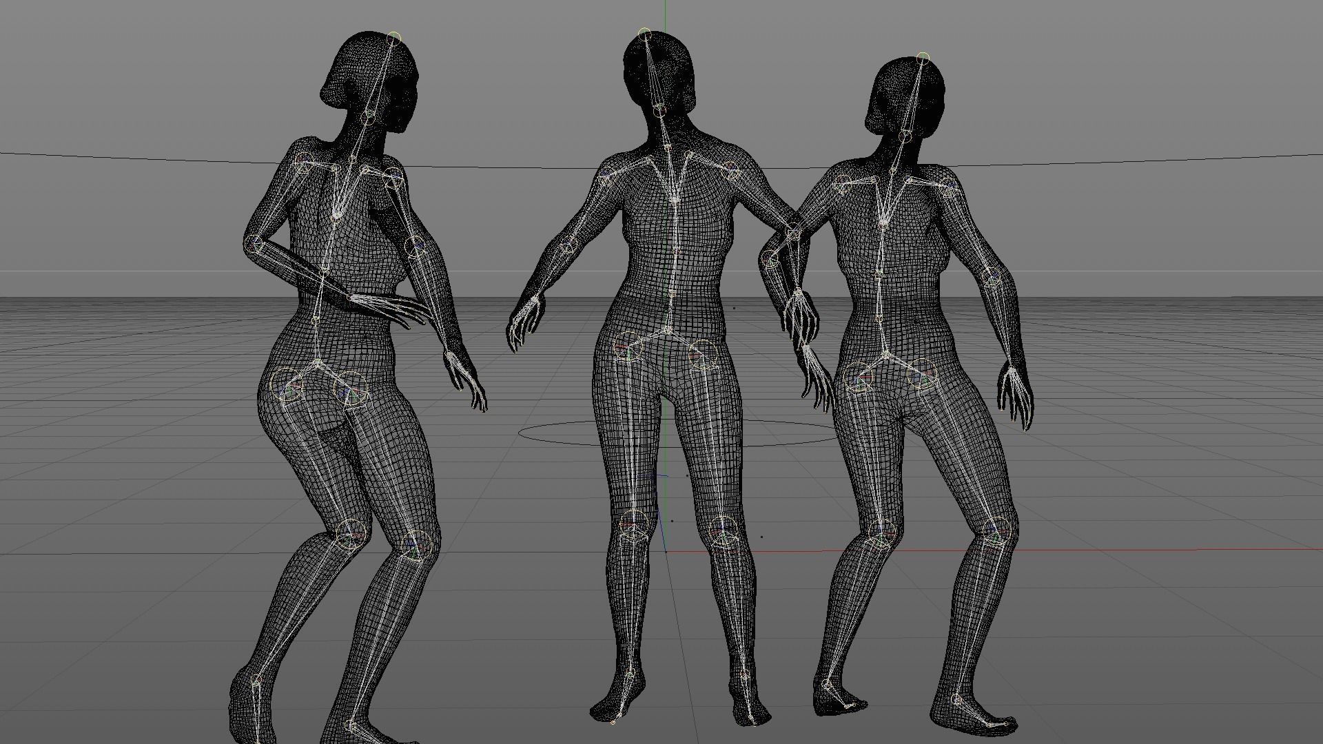 Scan sporty female rigged 01 Low-poly 3D model_3