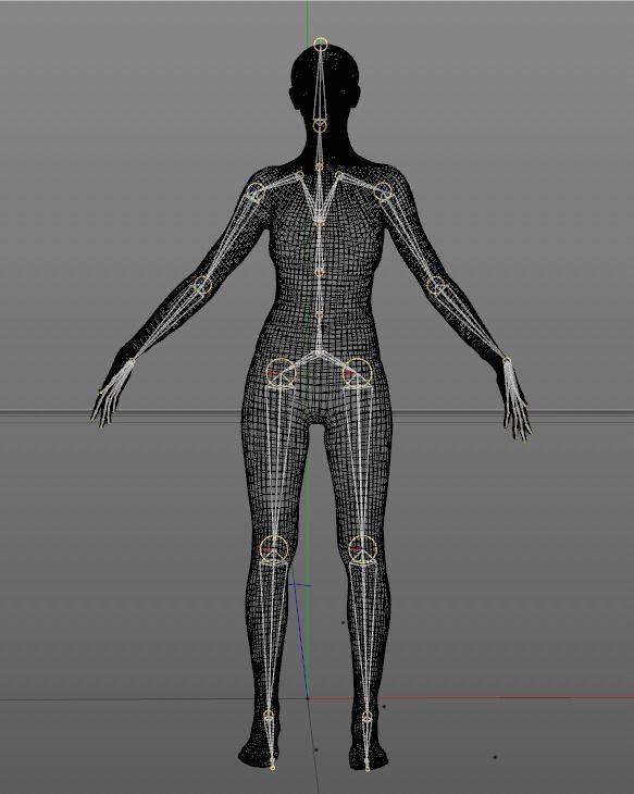 Scan sporty female rigged 01 Low-poly 3D model_2