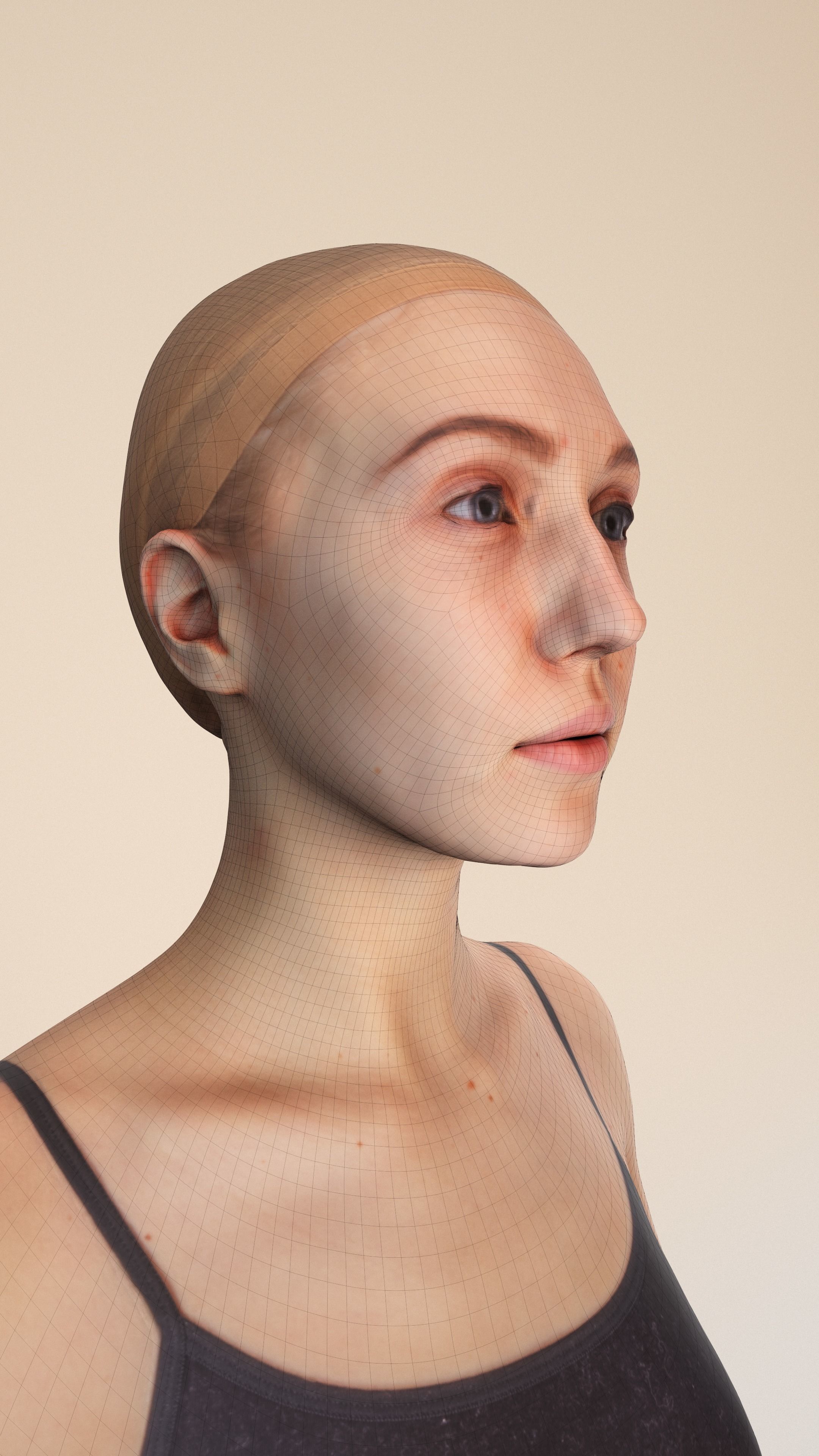 Scan sporty female rigged 01 Low-poly 3D model_10