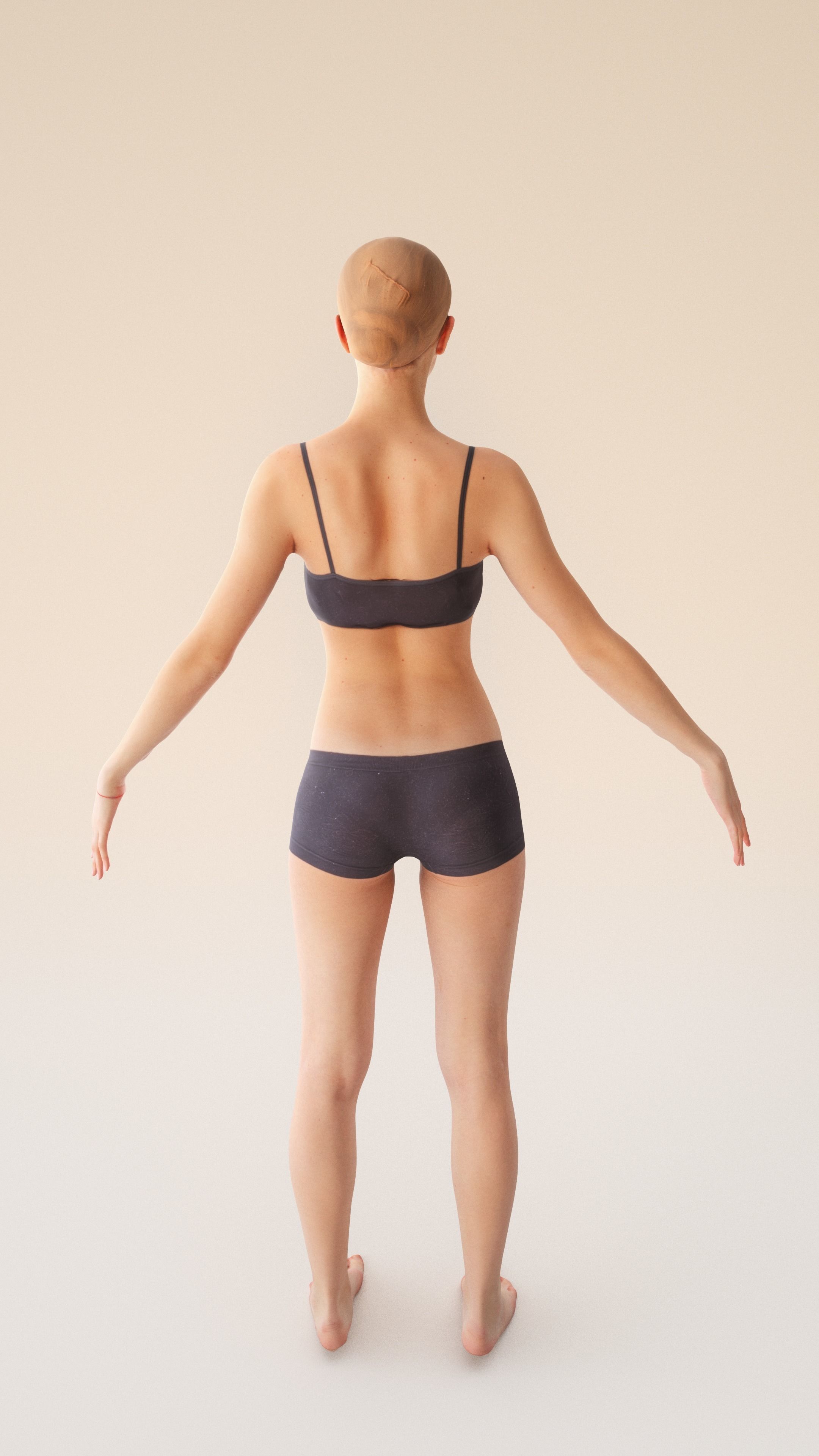 Scan sporty female rigged 01 Low-poly 3D model_7