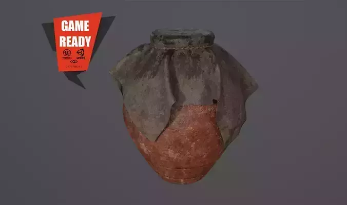 Oil Clay Pot Low-poly 3D model