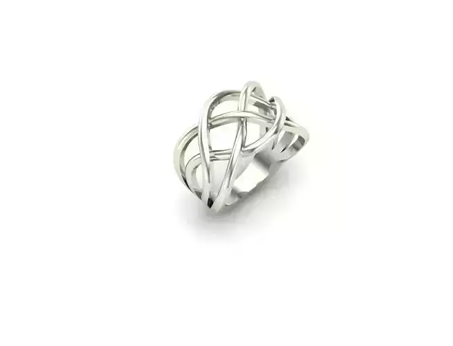 Ex-69 sterling silver ring with intertwined design