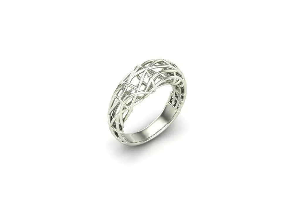 Ex-71 sterling silver ring with intricate design 3D print model_0
