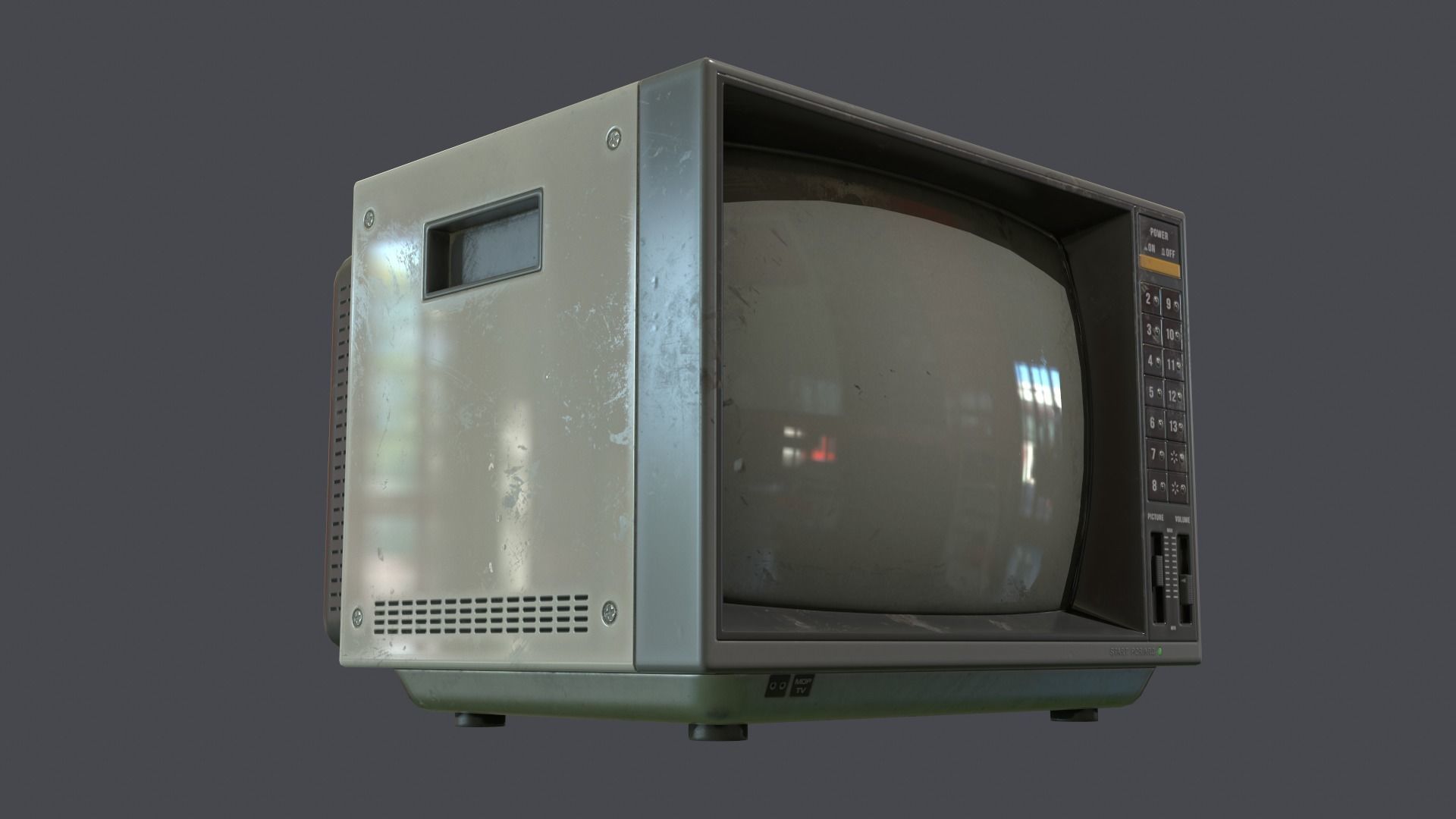 Television retro Low-poly 3D model_6