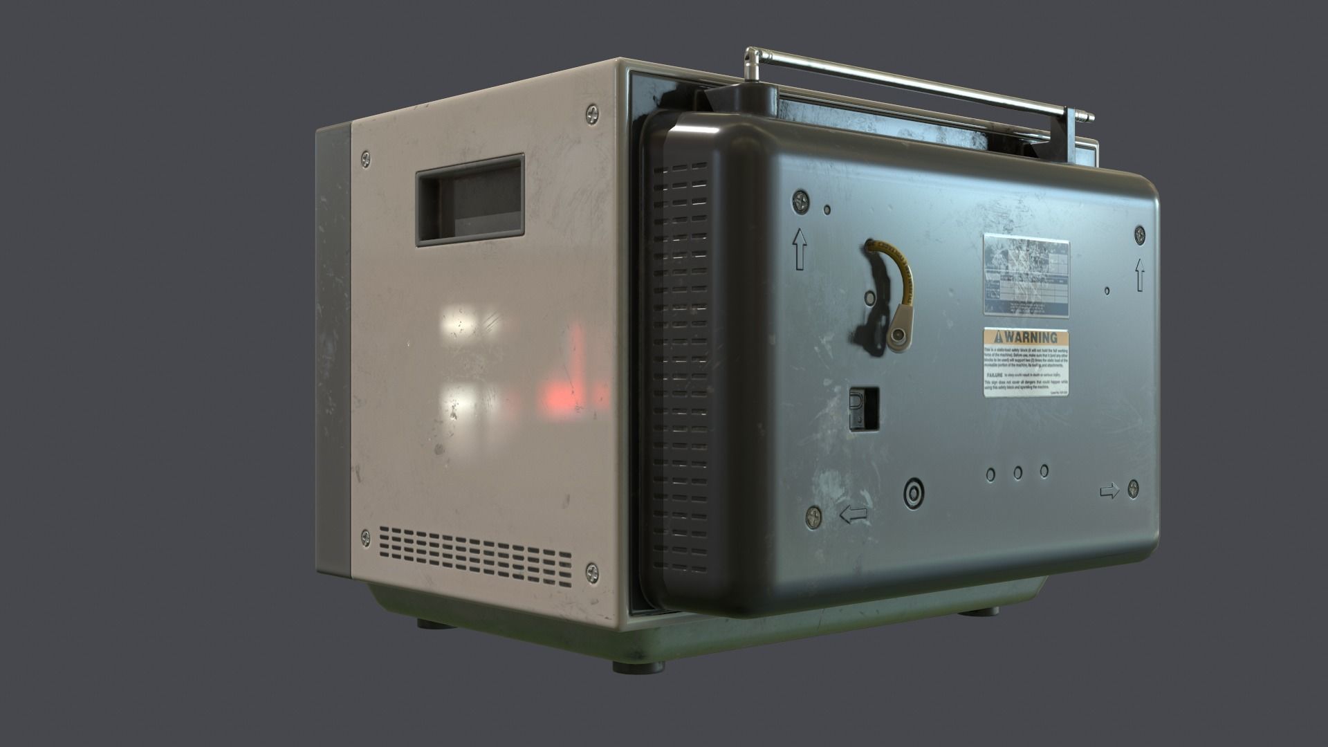 Television retro Low-poly 3D model_3