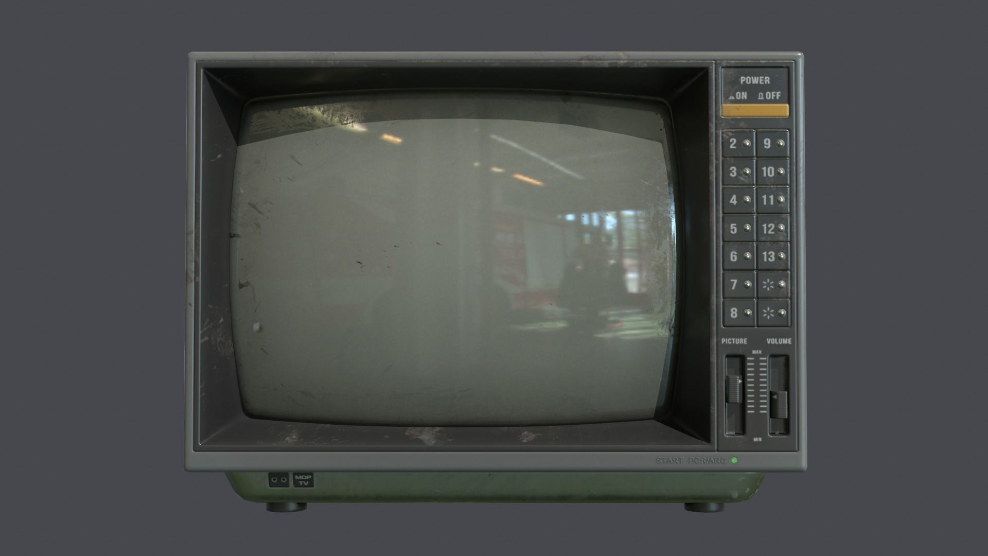 Television retro Low-poly 3D model_1