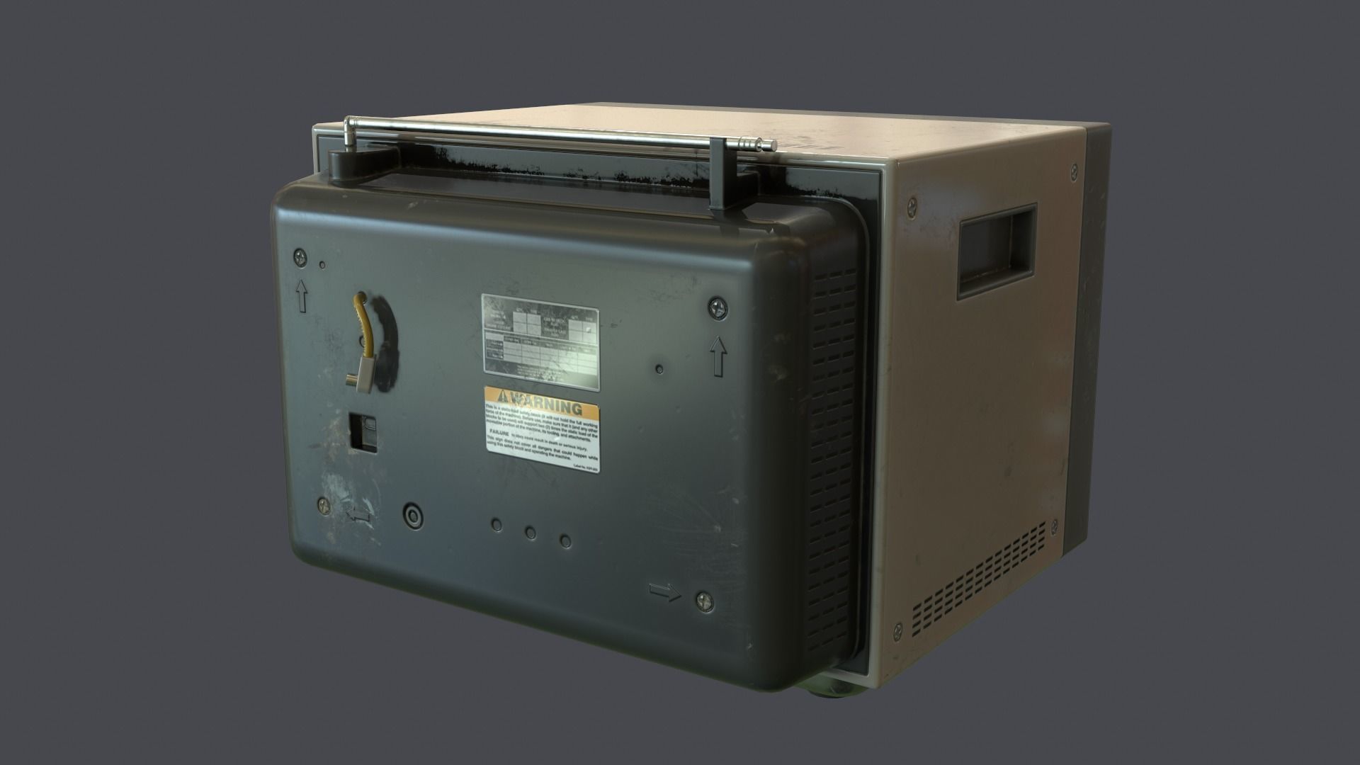 Television retro Low-poly 3D model_5