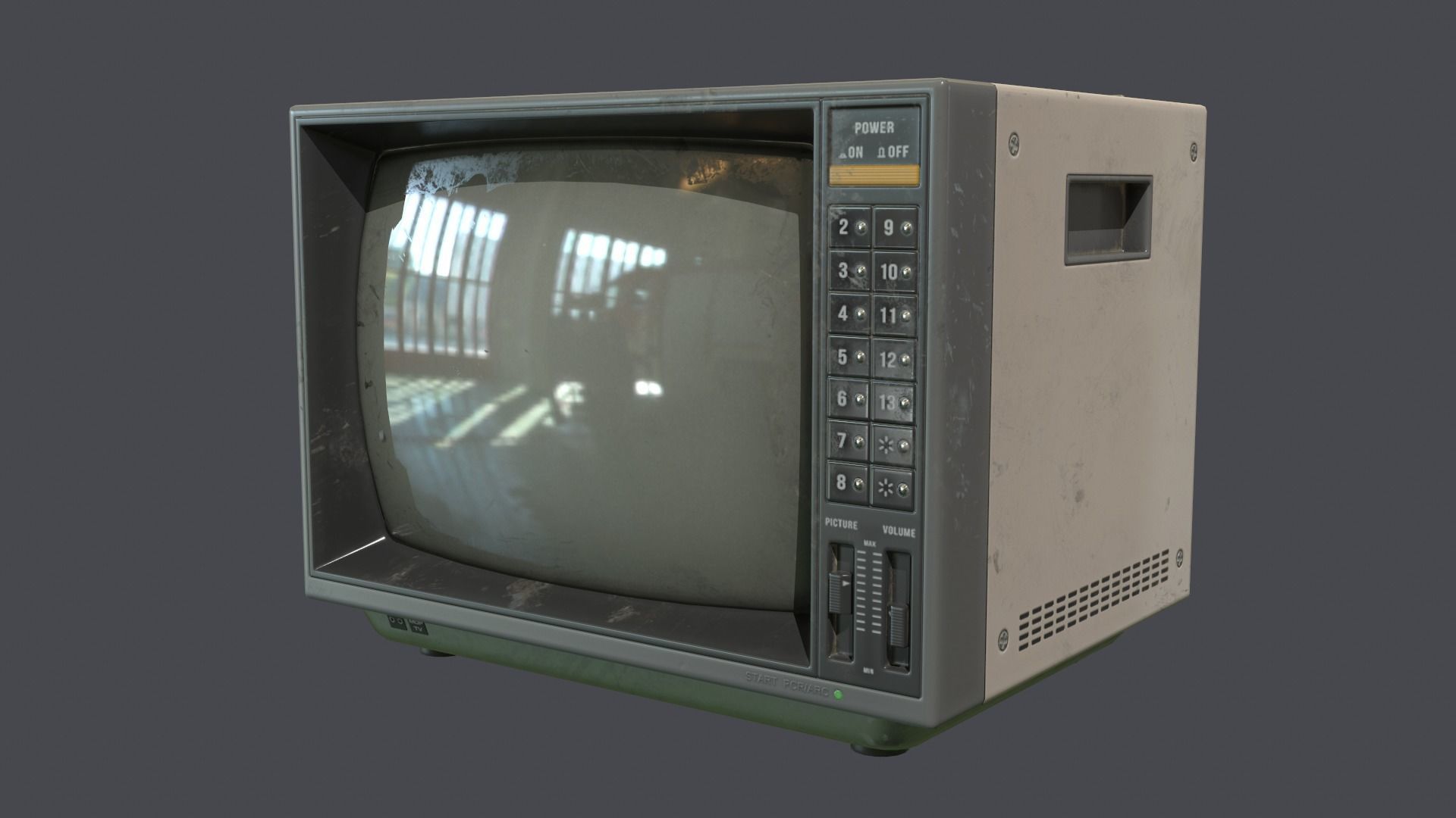 Television retro Low-poly 3D model_2