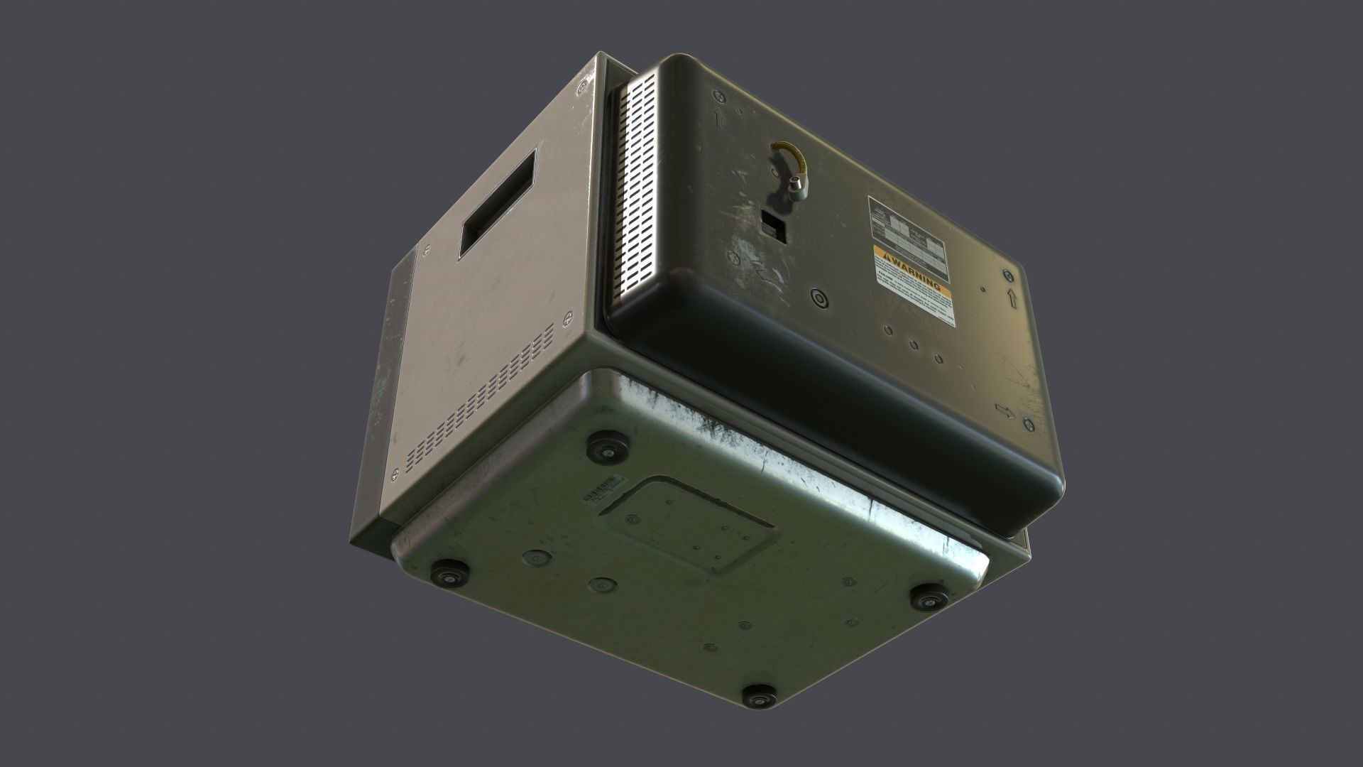 Television retro Low-poly 3D model_4