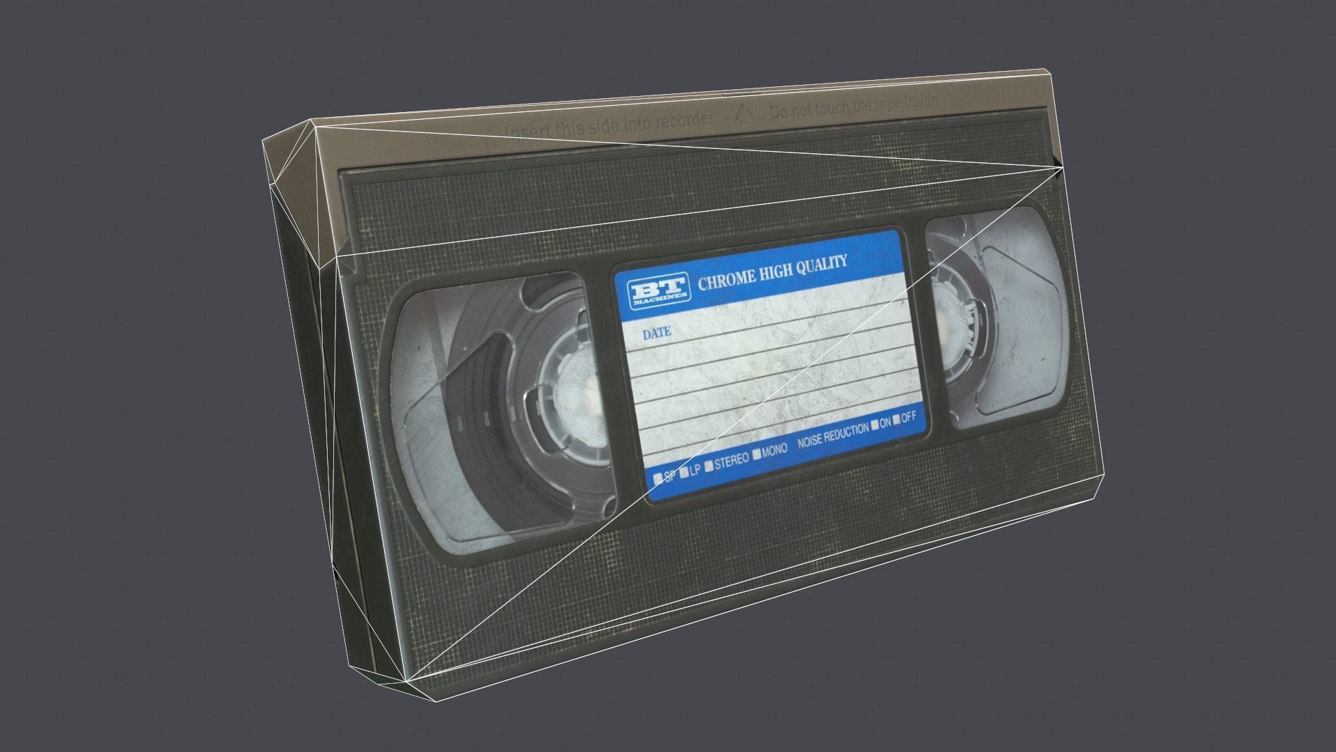 Video cassette retro Low-poly 3D model_8