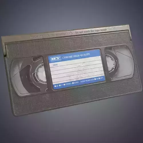 Video cassette retro Low-poly 3D model