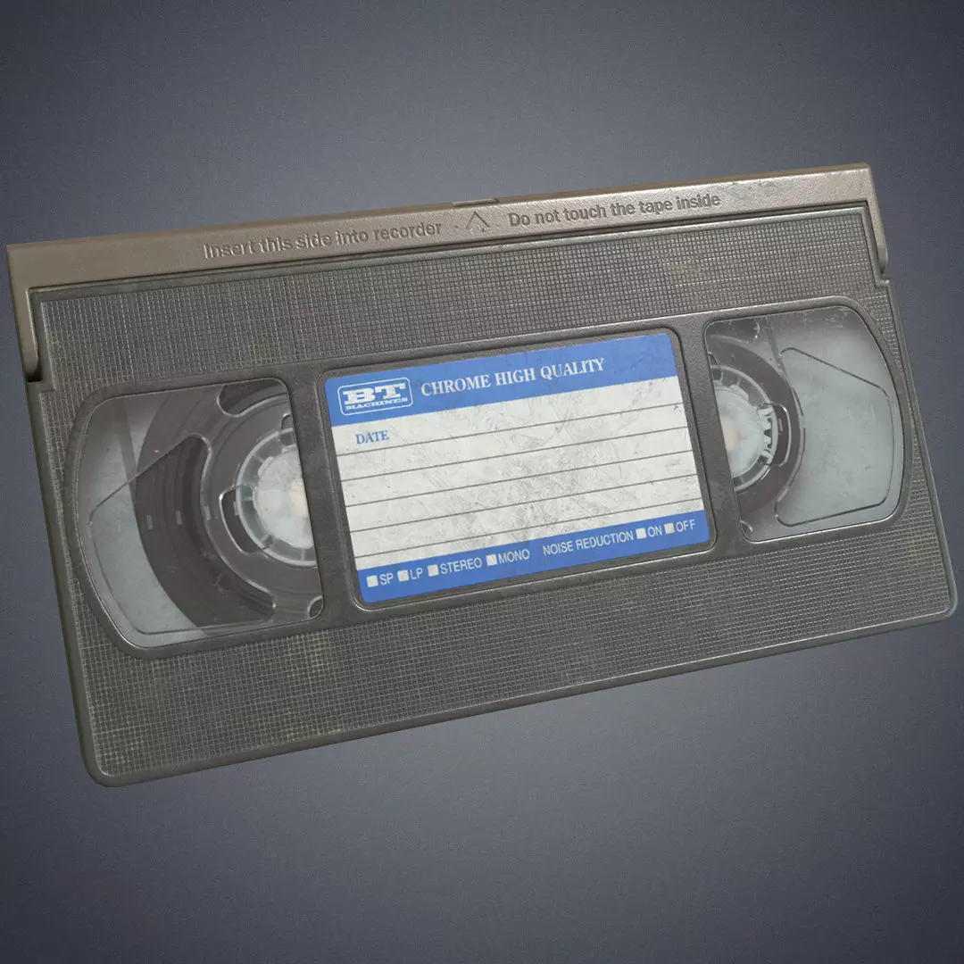 Video cassette retro Low-poly 3D model_0