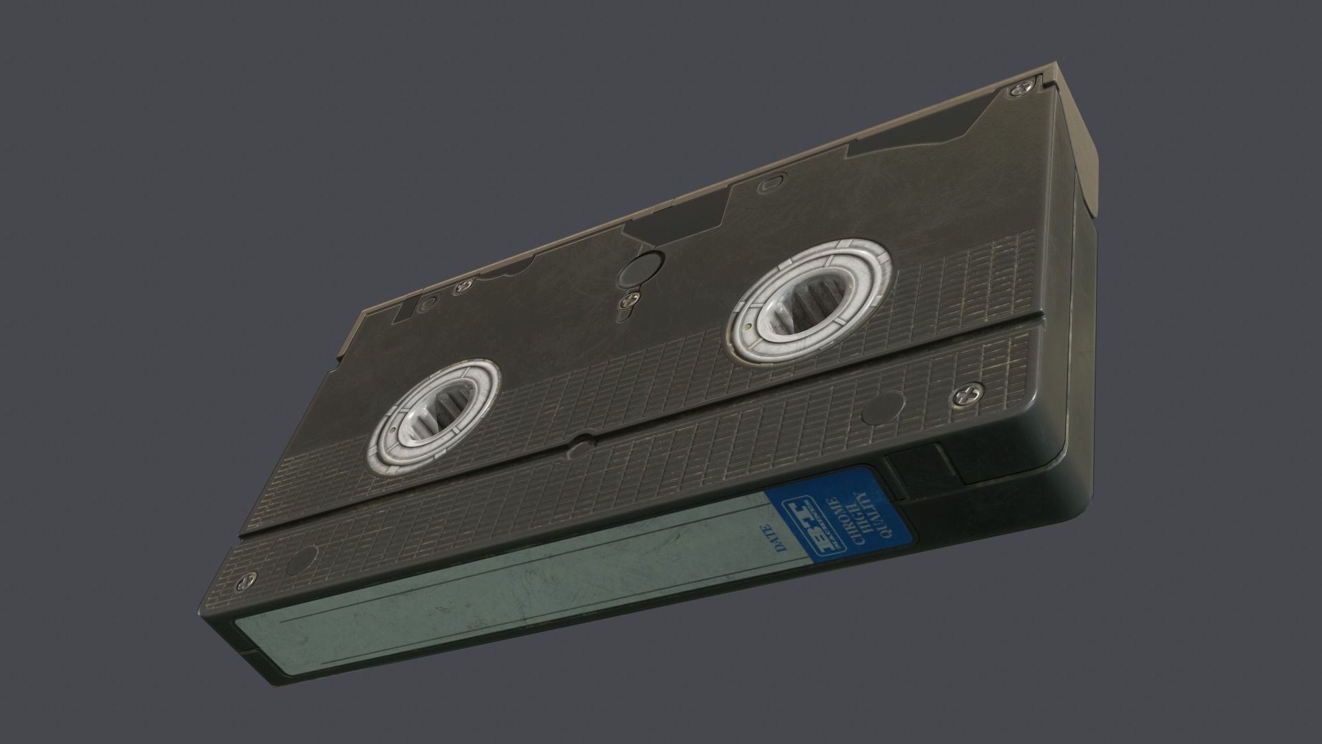 Video cassette retro Low-poly 3D model_4