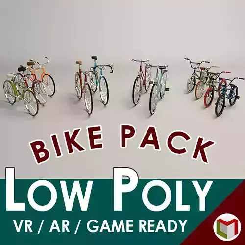 Low Poly Bike Pack 3D Model Collection