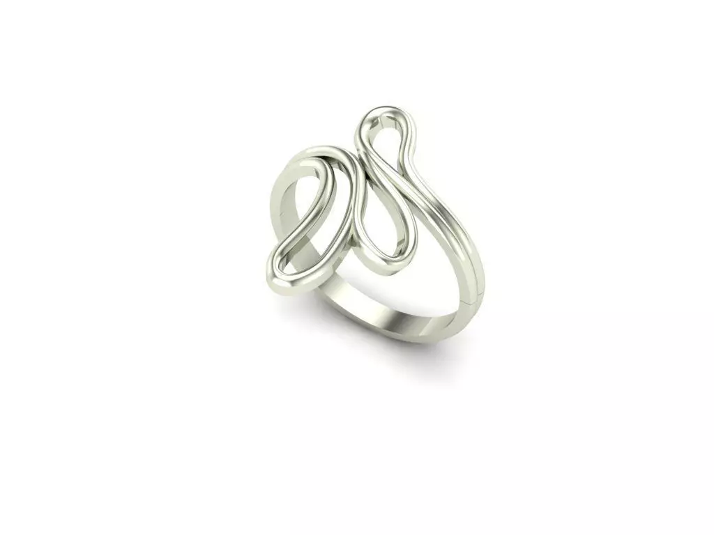 Ex-72 sterling silver ring with swirl design 3D print model_0