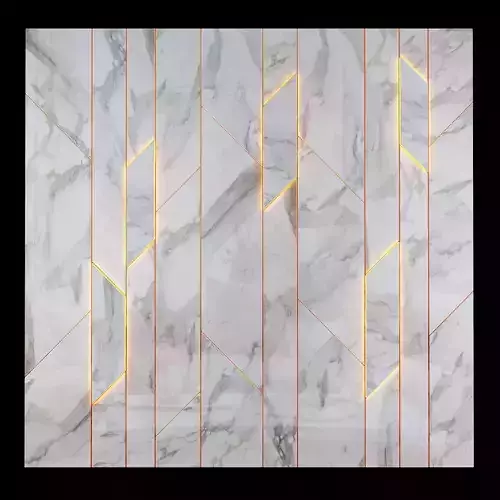 Decor marble wall with lines 3D model