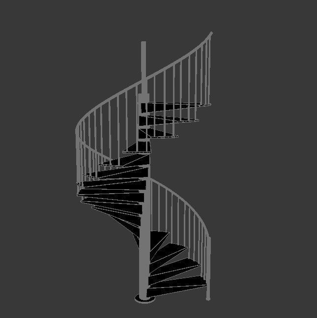 Stairs metal spiral staircases 3D model_3