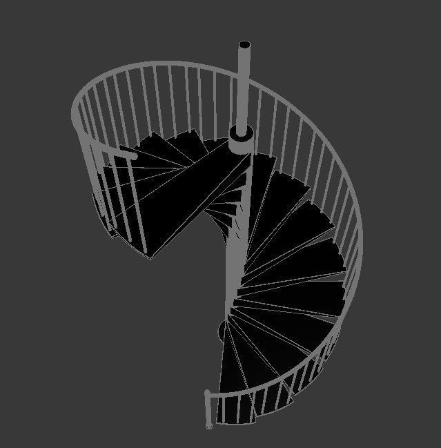 Stairs metal spiral staircases 3D model_4