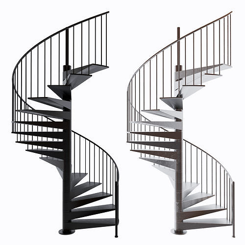 Stairs metal spiral staircases 3D model