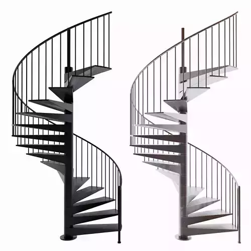 Stairs metal spiral staircases 3D model