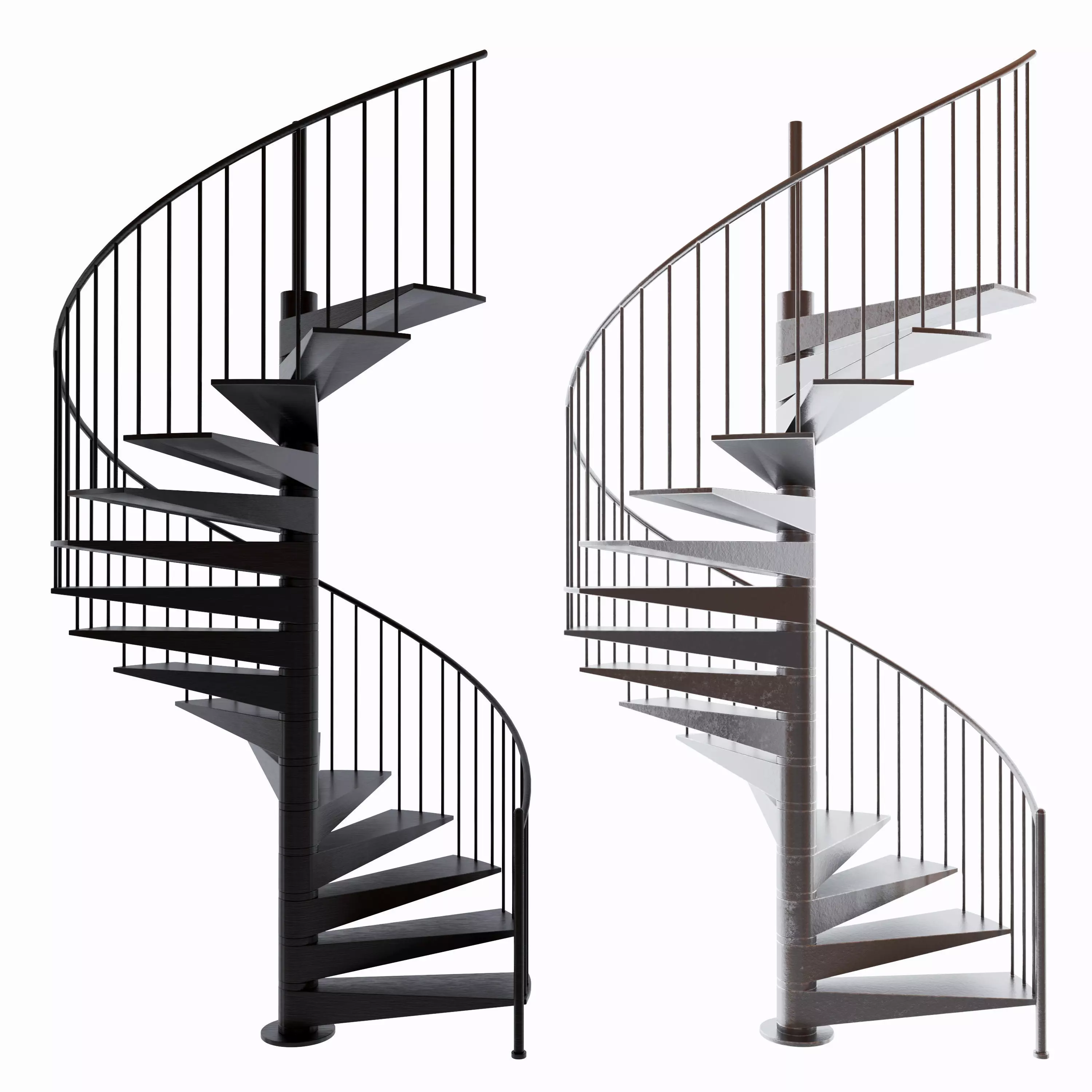 Stairs metal spiral staircases 3D model_0